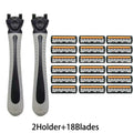 Men's Manual Shaver with 3-Layer Stainless Steel Razor Blades, Compact Shaver with Scratch Resistance, Precision Shaving