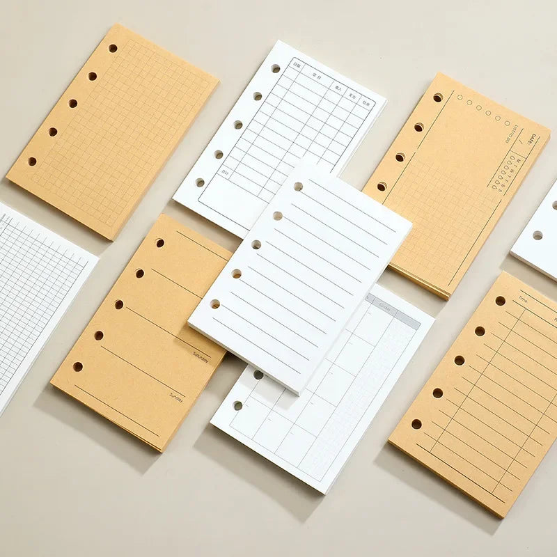 M5 Loose Leaf Notebook Refill Spiral Binder Inner Page Grid Blank Line Diary Agenda PlannerSchool Stationery