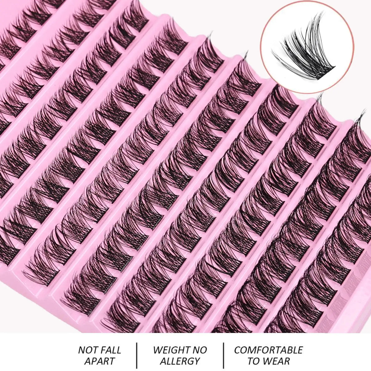Lash Clusters 120Pcs D Curl Fluffy Volume Individual Lashes Natural Wispy DIY Eyelash Extensions Cluster Lashes for Home Use