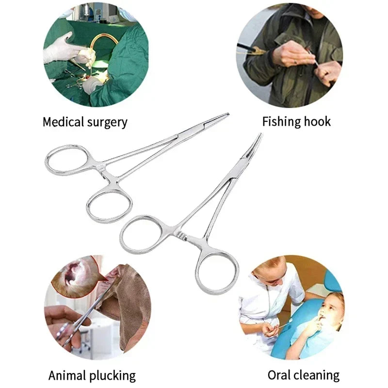Multifunctional Hemostatic Forceps | Stainless Steel Surgical Clamp for Fishing, Arts & Crafts