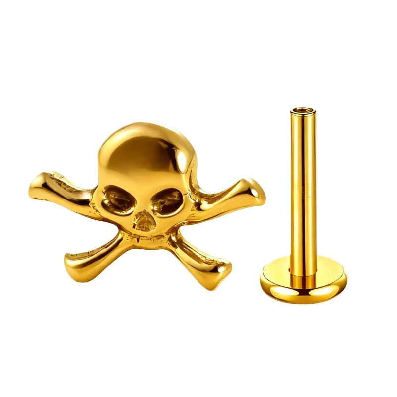 G23 Titanium Cross Lip Piercing 16G Gothic Skull Labret Tragus Helix Cartilage Nose Jewelry Body Piercing Accessory
