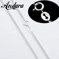 Andara 925 Sterling Silver 3mm Women's Clavicle Necklace Adjustable 16-24 Inch Anniversary Jewelry Gift