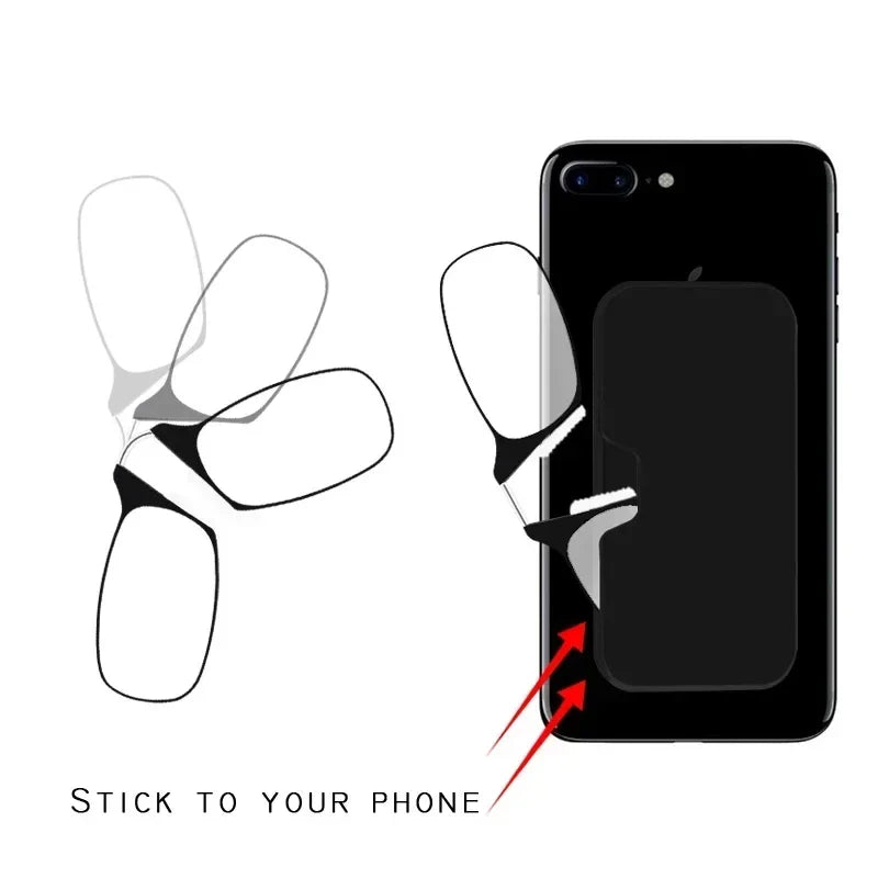 Nose Clip Reading Glasses Man High Quality Men Portable Foam Nose Glasses for Seniors Transparent Eyeglasses with Case