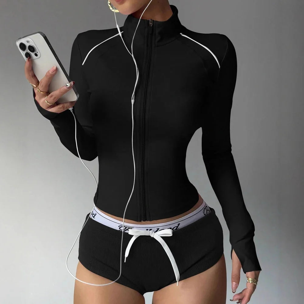 Women’s Seamless Long Sleeve Zip Yoga Jacket