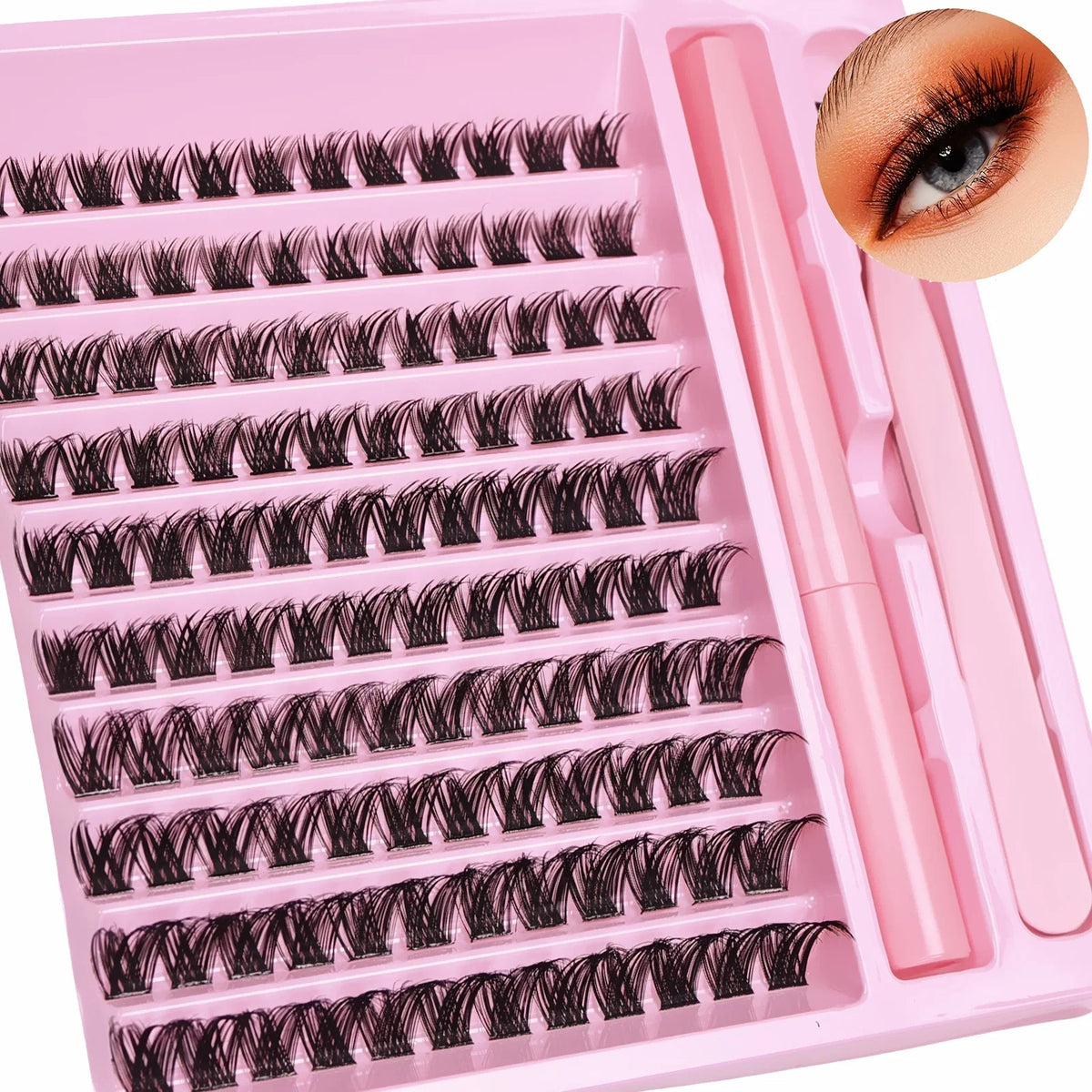 DIY Lash Extension Kit Lash Clusters With Bond Individual Lashes Kit Cluster Lashes Wispy D Curling False Eyelash Clusters