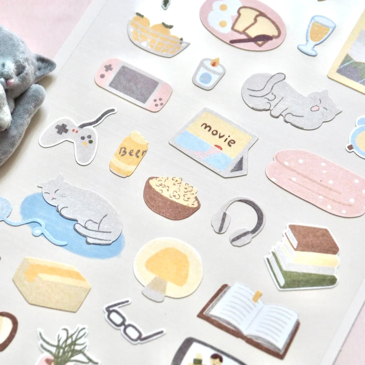 Korean Import Suatelier Lazy Sunday Stickers | Cute Scrapbooking and DIY Journal Decor