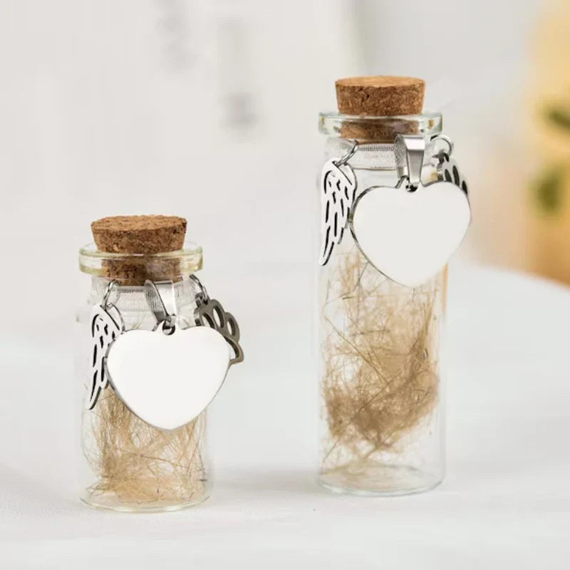 Pet Memorial Bottle for Pet Hair | Dog Cat Fur Keepsake Storage with 3 Silver Accessories