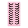 Simple Application Dramatic Russian 3D Mink Strip Lashes 10 Pairs Fake Eyelashes For Makeup Newbies & Vendors