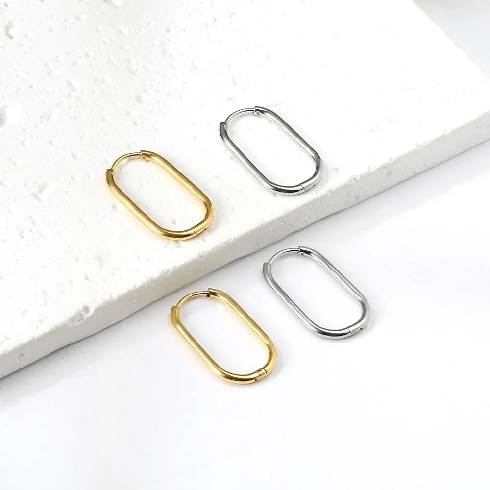 LUXUSTEEL Simple Hoop Earrings | Anti-Allergy Stainless Steel for Women