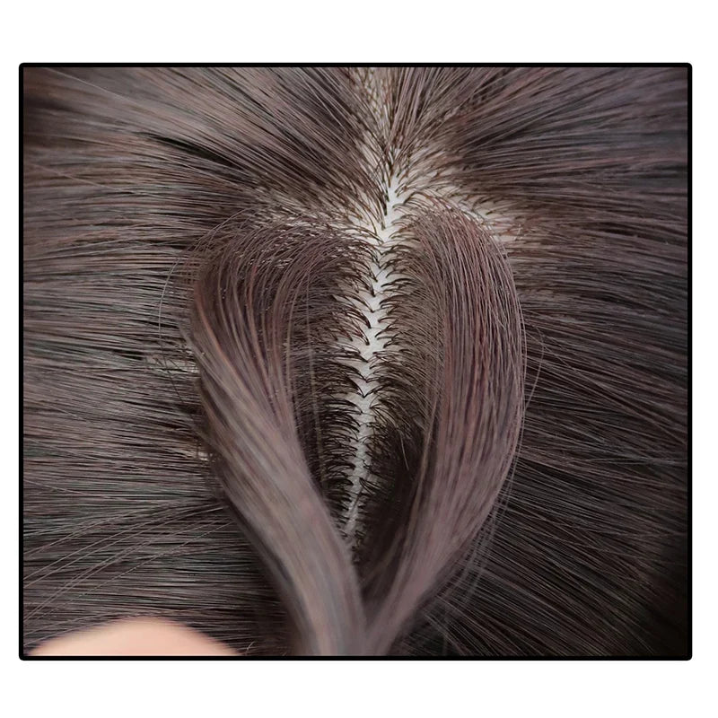 25cm Wig Piece Straight Hair Toppers Hairpiece Anti-Slip Clip In Women Bangs