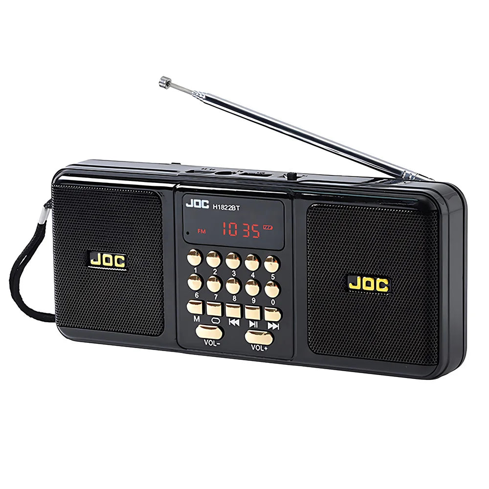 Portable FM Radio Bluetooth Speaker Black