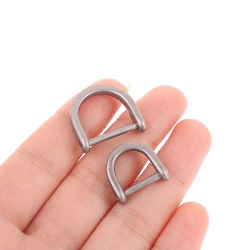 Titanium D Ring Key Shackle | U Shape Horseshoe Key Ring for Car Fob and DIY Leather Key Organizer