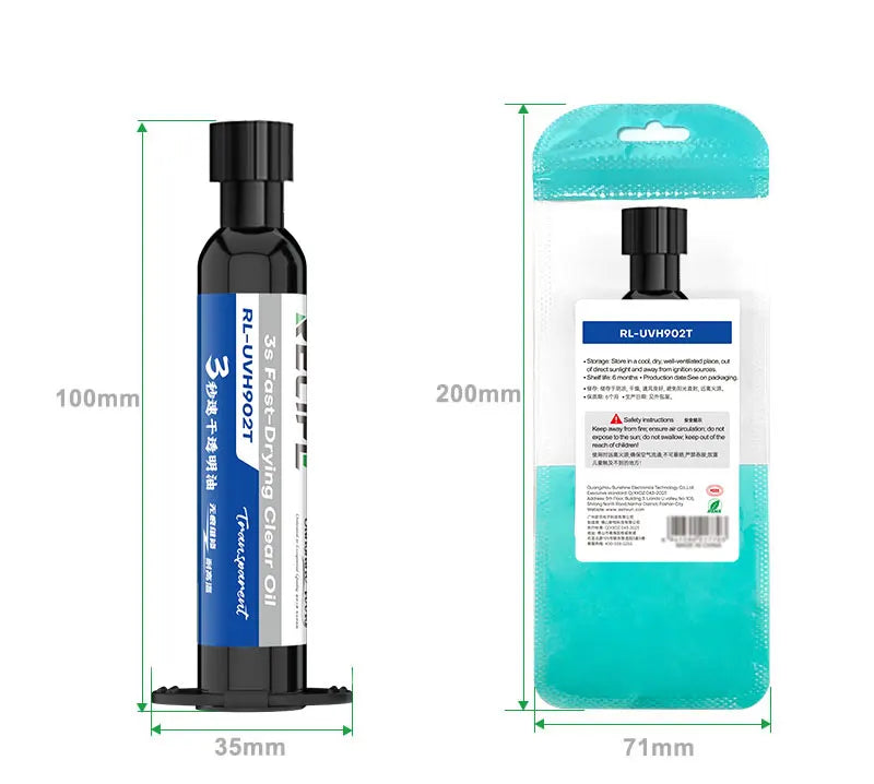 RELIFE RL-UVH902 3 Seconds Quick Drying Oil | UV Curing Solder Mask for PCB Repair