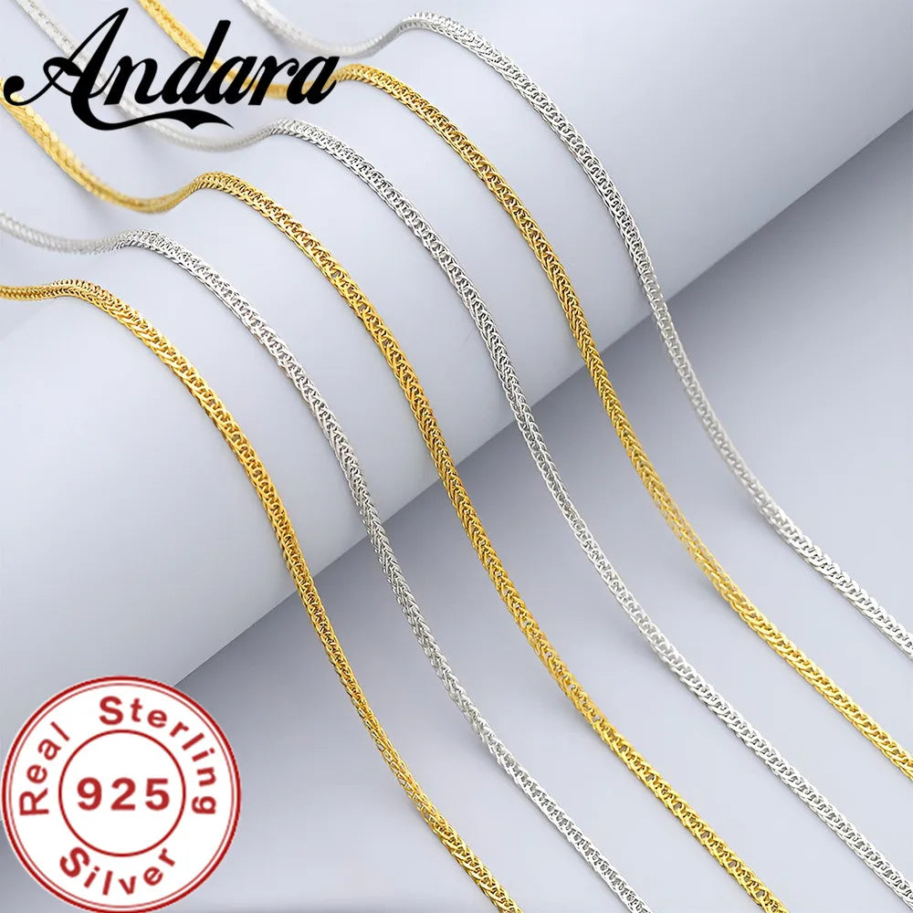 Andara 925 Sterling Silver 3mm Women's Clavicle Necklace Adjustable 16-24 Inch Anniversary Jewelry Gift