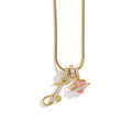 Gold Color Zircon Flower Pendant Necklace Female A-Z 26 Letter Alphabet Wedding Jewelry Gift for Women