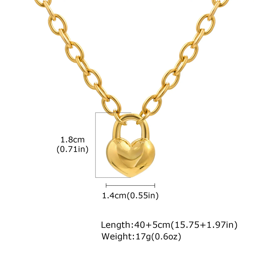 Charms Heart Pendant Necklace for Women, Golden Stainless Steel OT Toggle Necklace, Layered Necklace Stylish Valentine's Gift