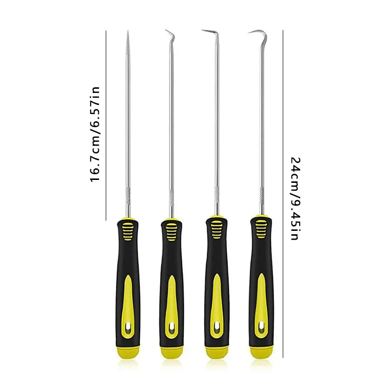 4 Pieces Long Pick & Hook Set Gasket Puller Pick Tools for Removing Car Auto Oil Seal O-Ring Seal Tools