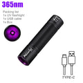 Mini 365nm/395nm UV Flashlight | USB Rechargeable Blacklight for Pet Urine Detection and Money Verification