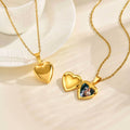 Personalized Heart Photo Pendant Necklace, Customized Image Picture Locked Necklace Jewelry for Women