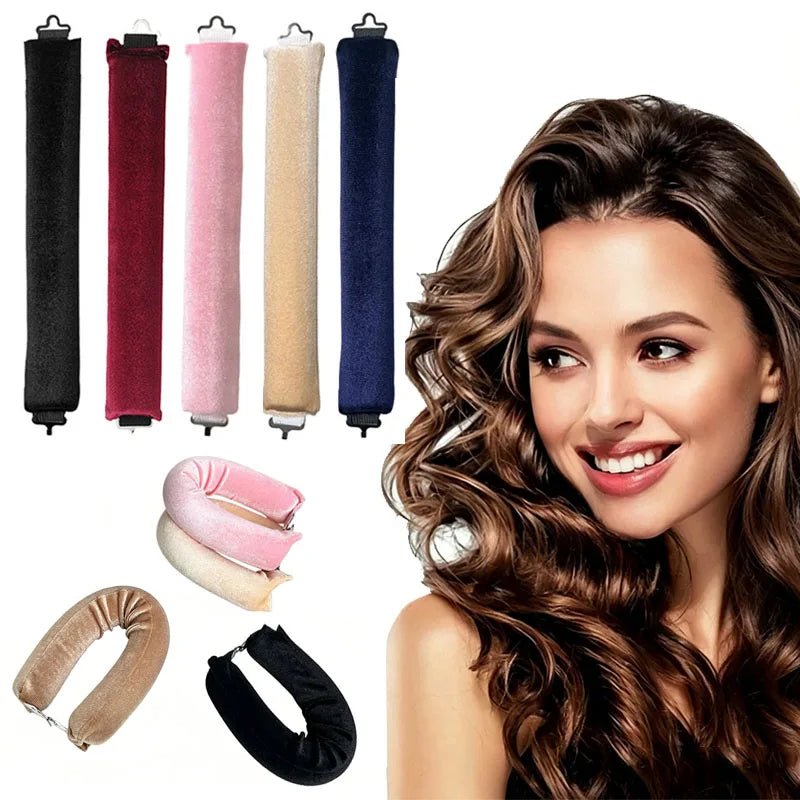 New Heatless Hair Curler Satin Curling Rod Headband No Heat Hair Rollers Lazy Sleeping Flexi Rods Styling Tools ZXFAJ01