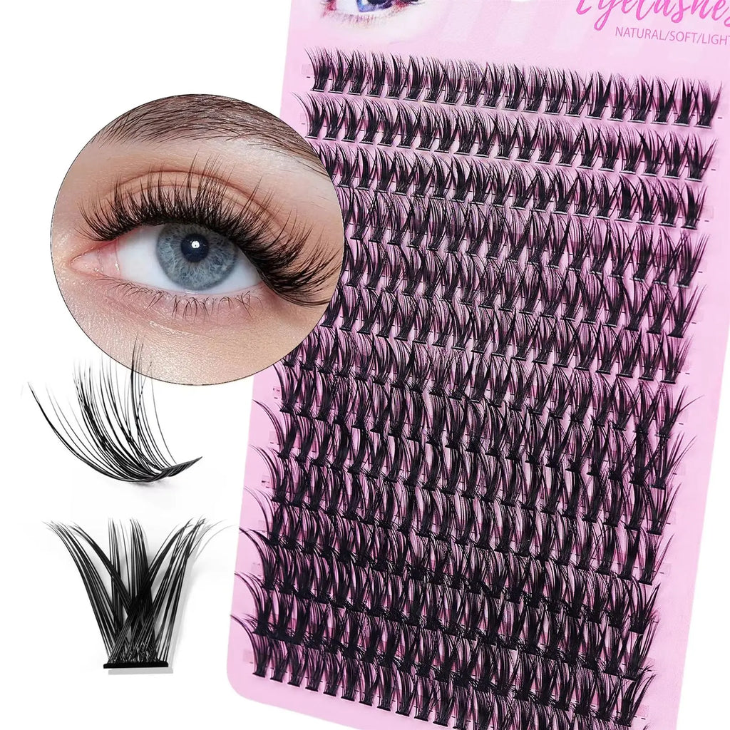 280pcs 40D Clusters False Eyelashes DIY Volume Individual Wispy Fluffy Lash Extensions for Makeup