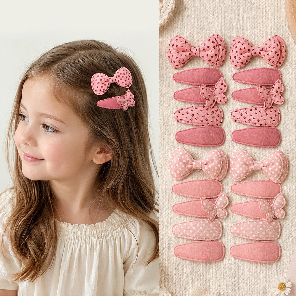 10PCS/Set New Fabric BB Hair Clip Girls' Teenagers' Children's Side Bangs Clip Girls' Party Daily Decoration Hair Accessories