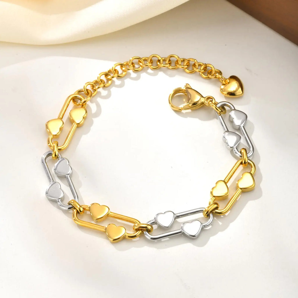 Elliptical Chain Bracelet for Women | Handmade Stainless Steel Jewelry