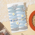 16PCS/Set of Fabric Printed Hair Clips Sweet and Cute BB Clips Fashionable Hair Accessories Children Baby Girls To Wear