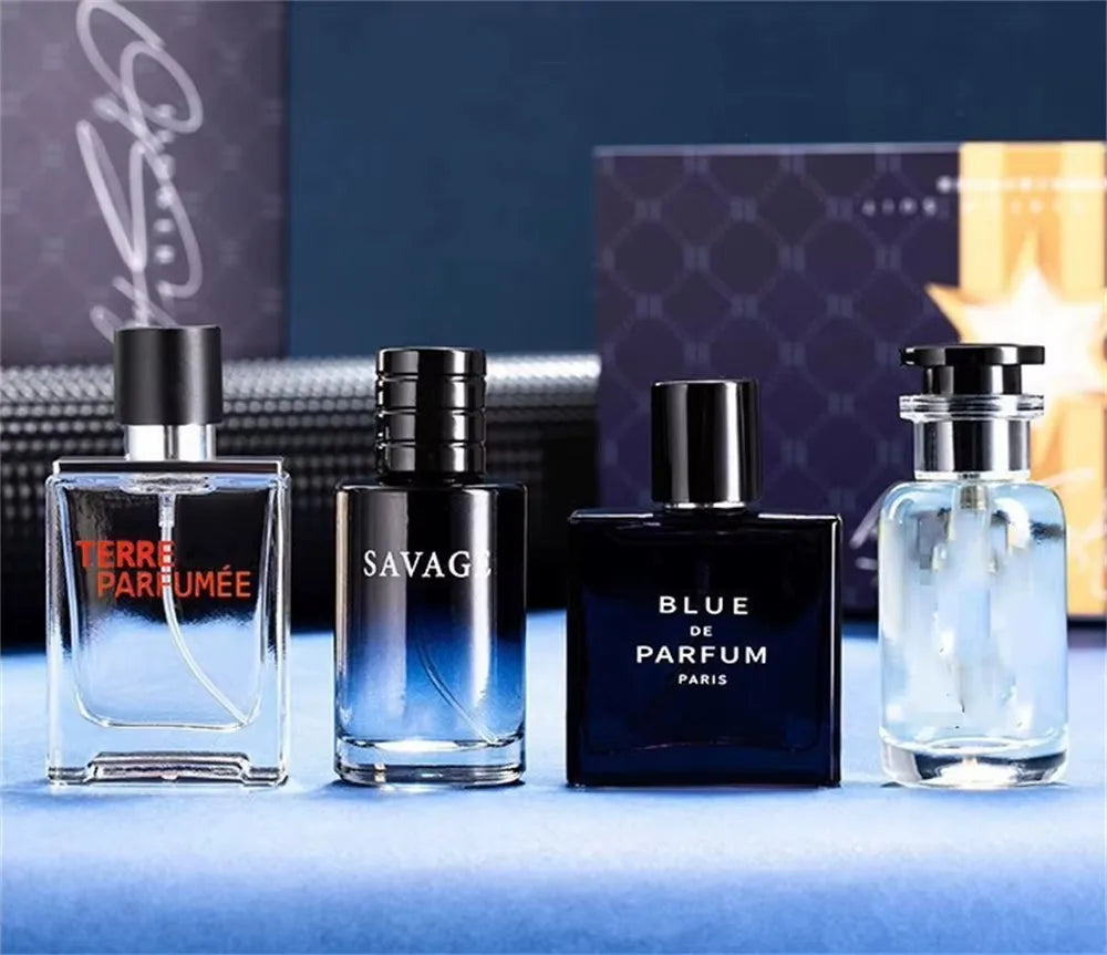 Luxury Brand Perfume Men Cologne Parfums Homme Gift Box 4Pcs Set 100ml Perfumes Masculinos Natural Floral Fruity Scent SprayLuxu