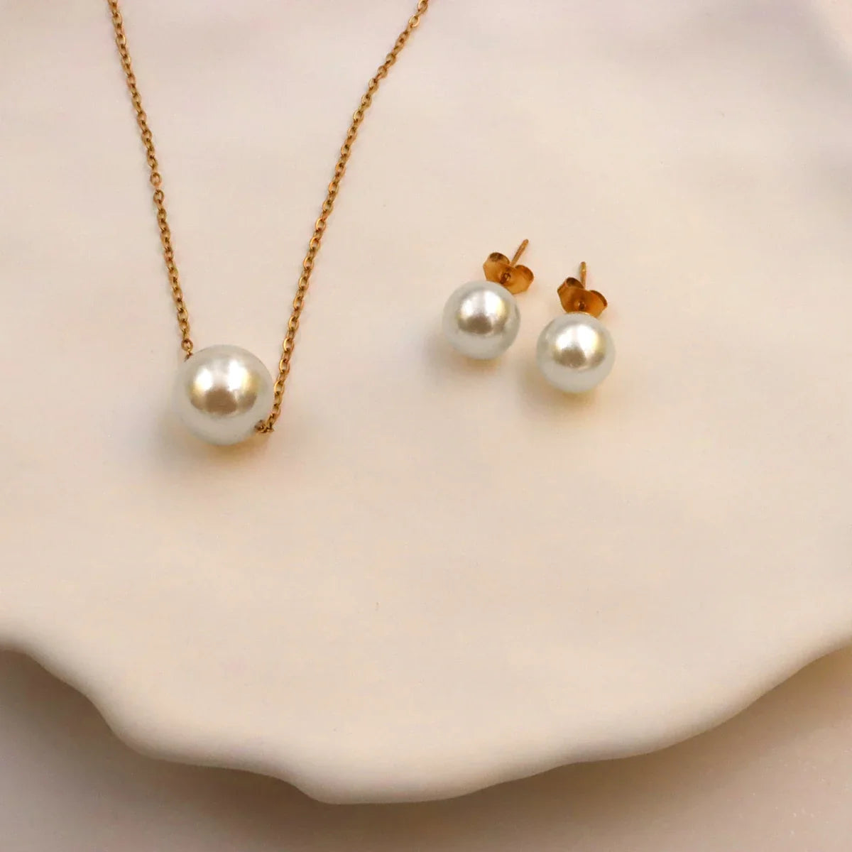 316L Stainless Steel FashionElegant One Pearl Necklace Charms Chain Choker Necklaces & Pendant For Women Jewelry gift