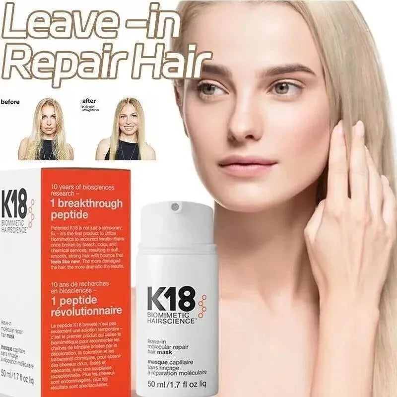 New upgraded K18 Leave-In Molecular Kertain Repair Hair Mask Softens Restores Damaged Hair Deep Keratin Treatment for Hair Scalp