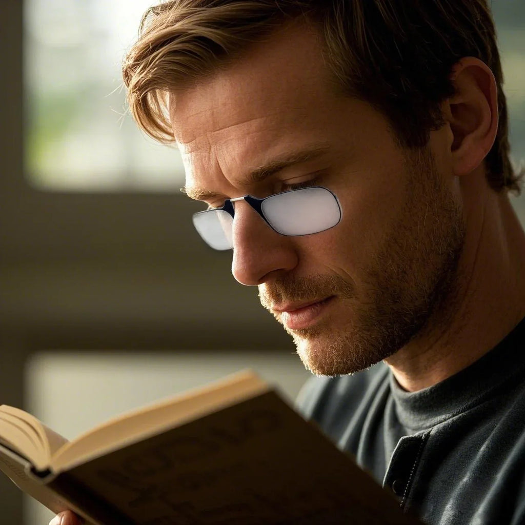 Nose Clip Reading Glasses Man High Quality Men Portable Foam Nose Glasses for Seniors Transparent Eyeglasses with Case