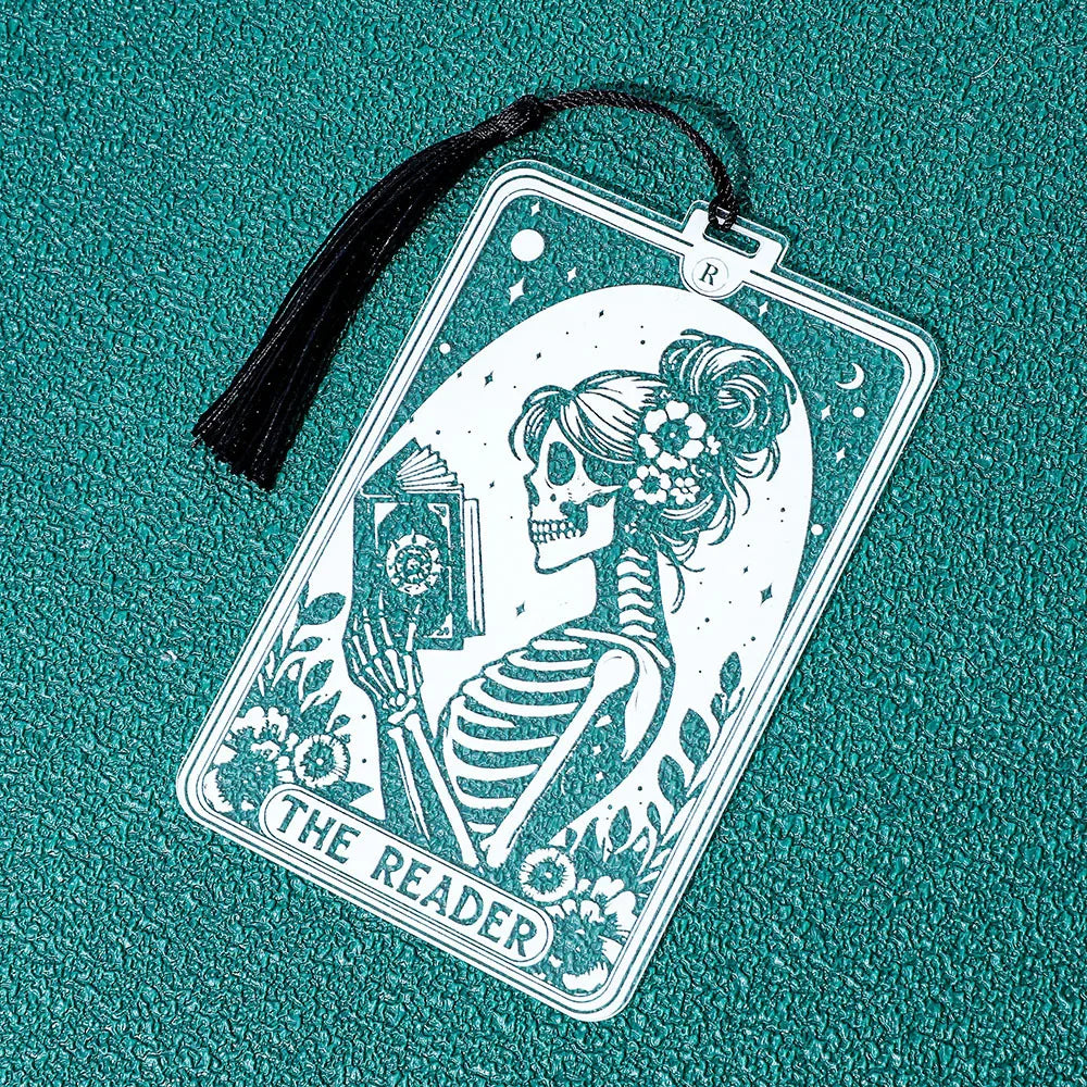 1pc Gothic-Style Acrylic Reading Bookmark, Suitable for Both Men and Women, Personalized Skull Reading Marker, a Friendship Gift