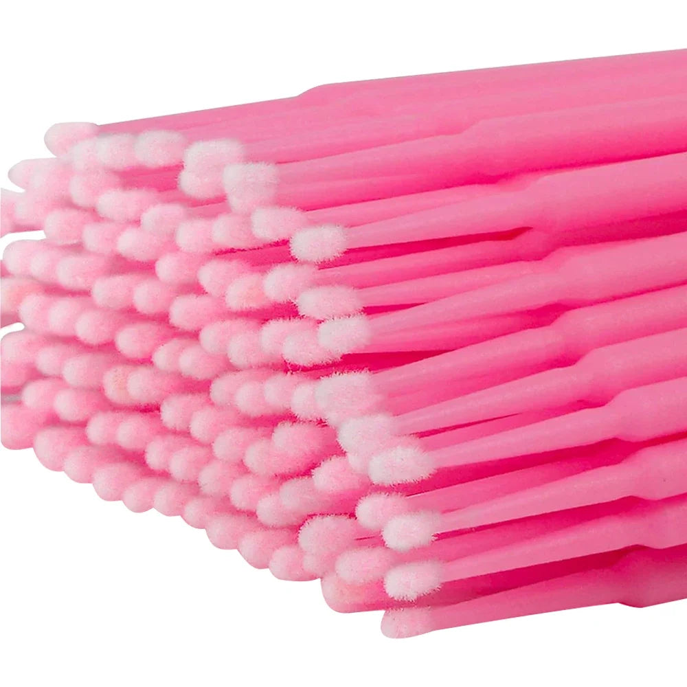 100PCS Micro Swab Applicator Eyelash Cleaning Brush Lash Extension Micro Brushes Cotton Swab Individual Eyelashes Removing Tool
