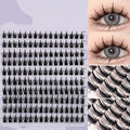 160 Pcs Wheat-Ear Shape Fake Eyelashes Fine Stem, DIY Eyelash Extension, Thick Segmented Clusters, Comic Eyelashes