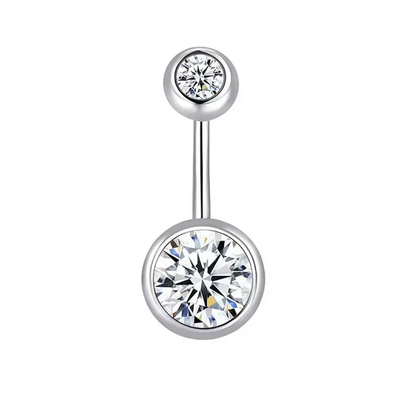 1Pc Belly Button Ring for Women, 316L Stainless Steel Belly Ring Piercing 8/10/12mm Belly Button Stud for Women