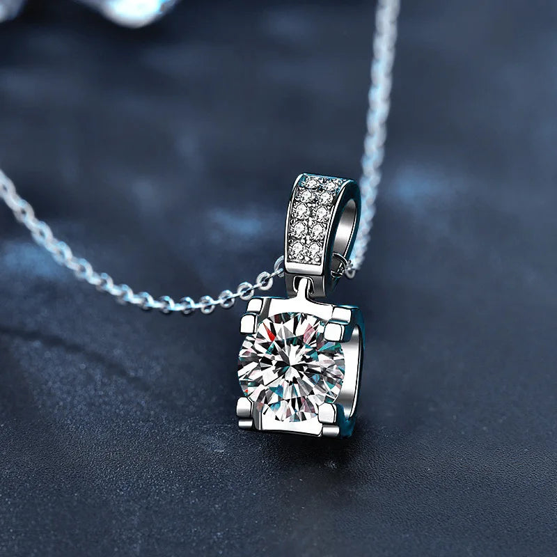 New 925 Sterling Silver Necklace Pendant 5A Zircon For Women Classics Fashion Wedding Engagement Jewelry Party Gift Necklaces
