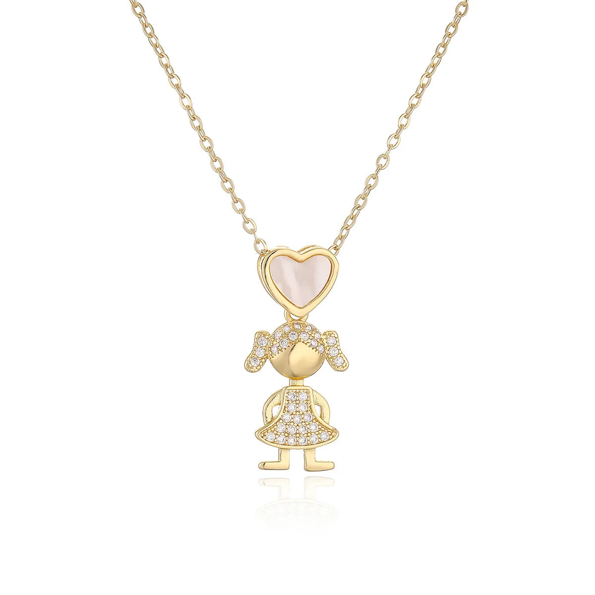Luxury Gold-Plated Heart-Shaped Pendant Necklace for Boys And Girls Korean Trend Niche Anti Allergy Jewelry Gift
