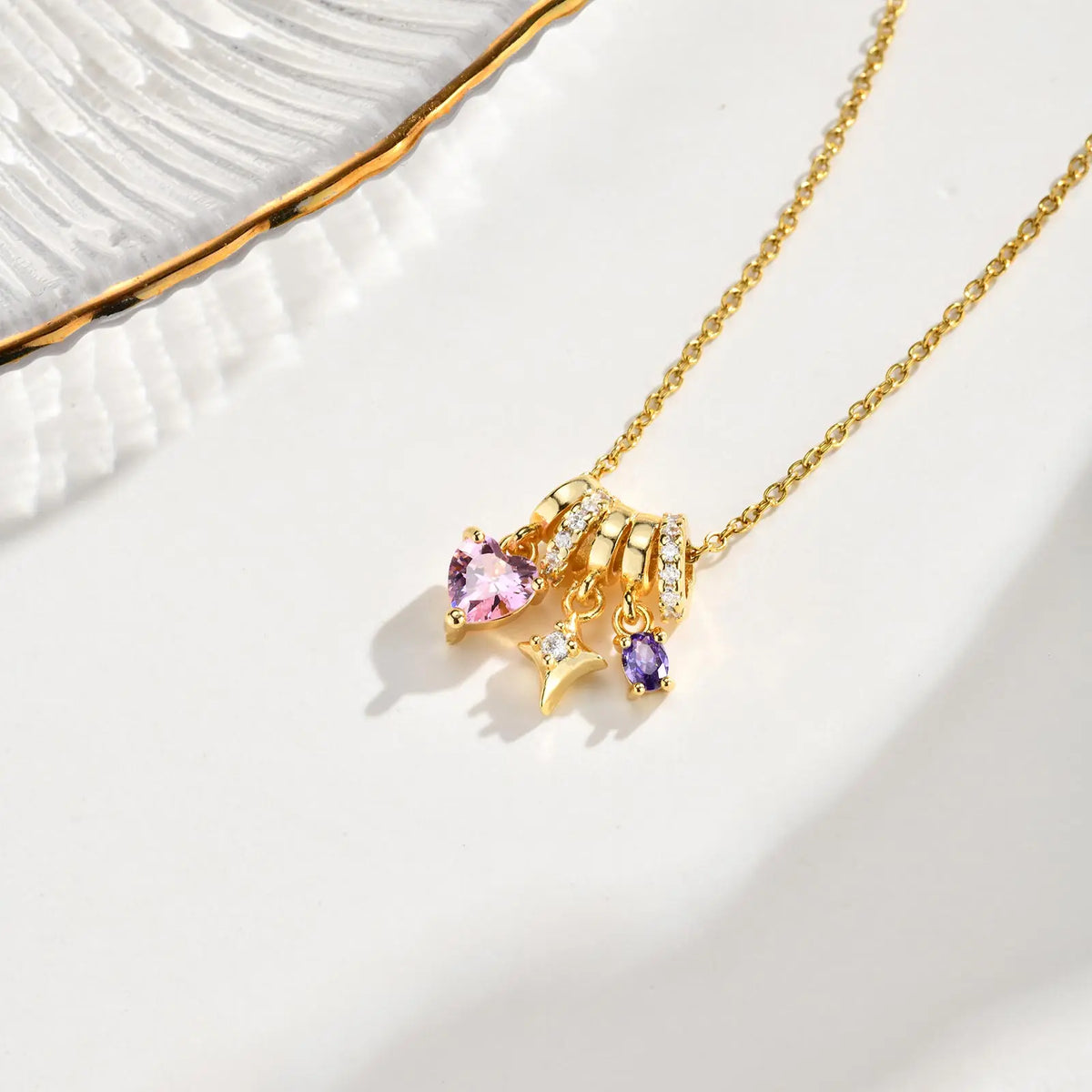 Charms Heart Pendant Necklace for Women, Golden Stainless Steel OT Toggle Necklace, Layered Necklace Stylish Valentine's Gift