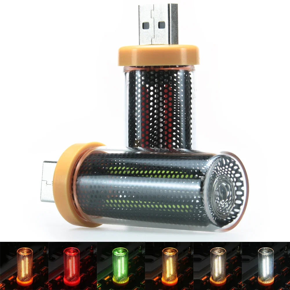 USB Glass Atmosphere Light | Touch Control LED Mood Lamp for Car and Home