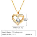 Heart Woman Necklace Birthstone Heart I Love You Jewelry For Wedding Birthday Party Mom Girlfriend Valentine's Day Gift