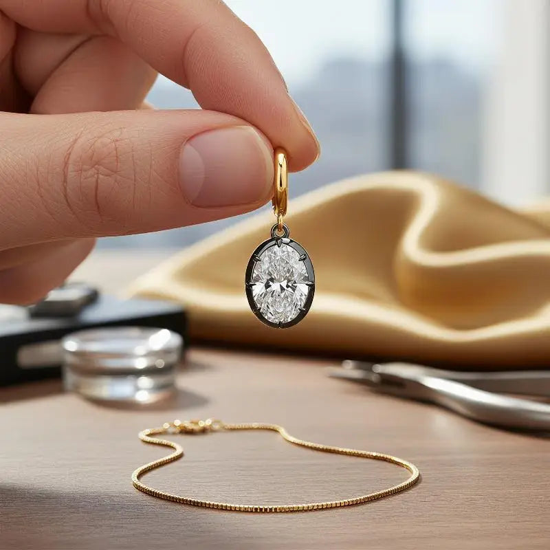 Minimalist Women's Geometric White Zircon Necklace Thin Bead Chain Pendant Non-fading for Casual Wear Birthday Gift