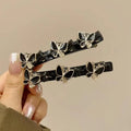 2pcs Korean Style Rhinestone Braided Hair Clip for Woman Elegant Temperament Duckbill Clip Fashion Girl's Side Clip Hairpin