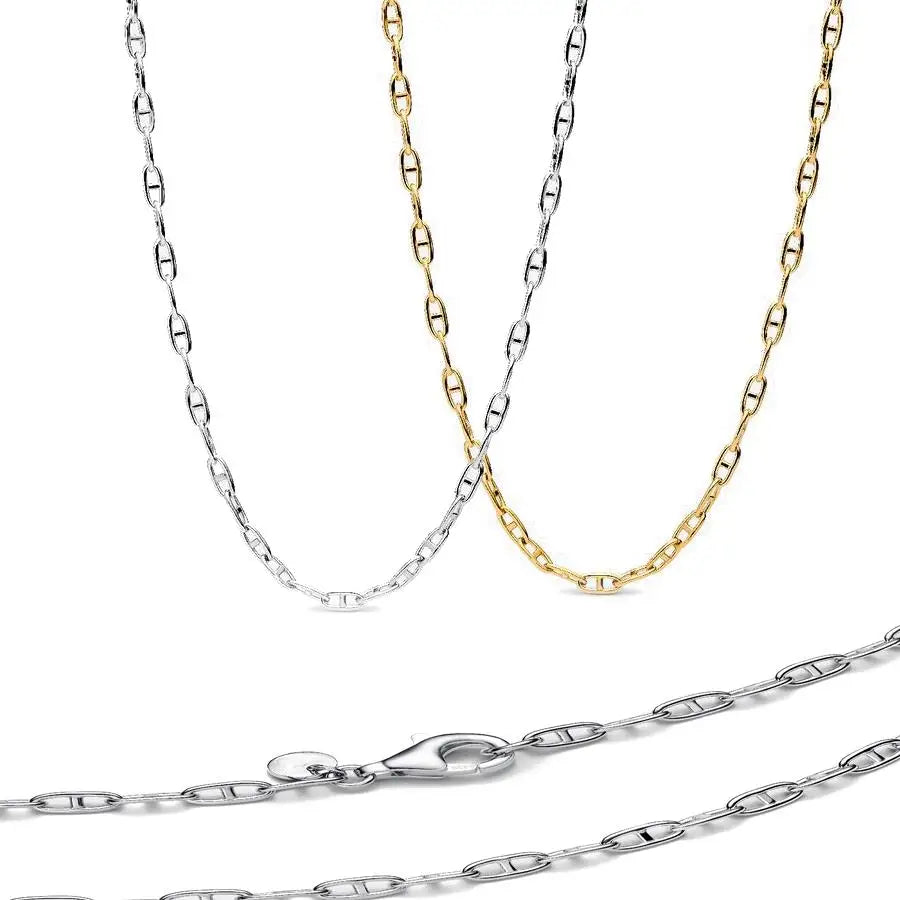 Classic Versatile Pendants Necklace Original 925 Sterling Silver 18K Gold Plated Necklace Lover's Holiday Fine Jewelry Gift