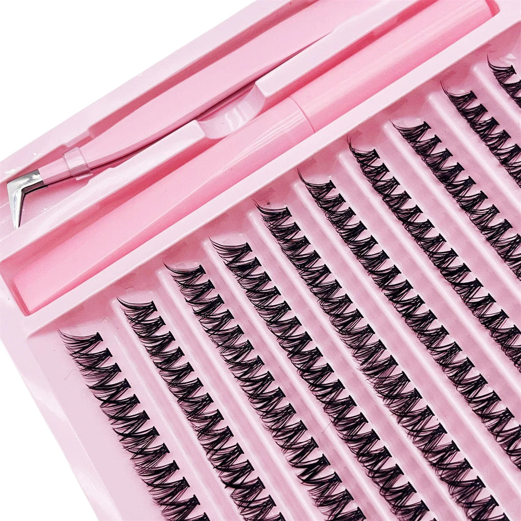 Cluster Lashes D Curling False Eyelash Clusters 200pcs DIY Lash Extension Kit With Bond And Tweezers