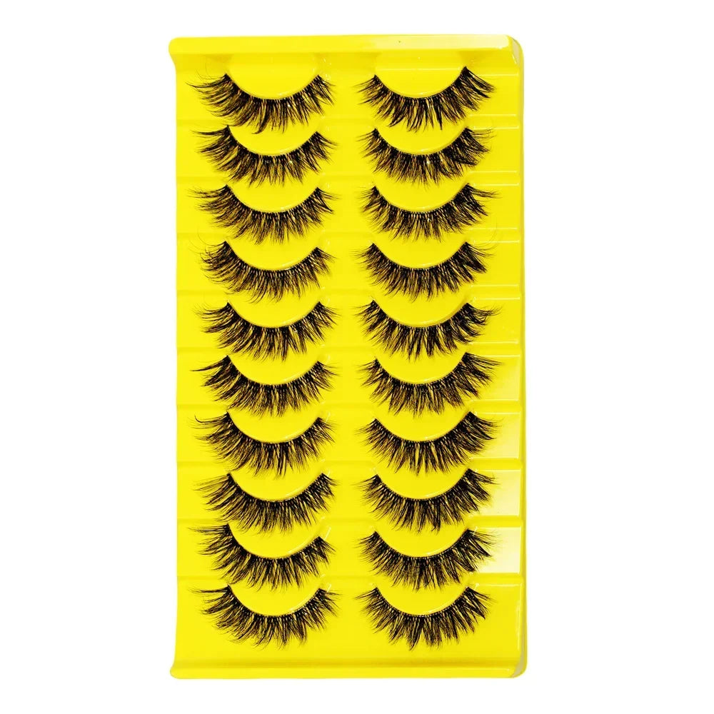 10 Pairs Eyelashes Clear Band Natural Wispy Fluffy Lashes Natural Look Russian Strip Lashes 3D Effect Cat Eye Lashes that