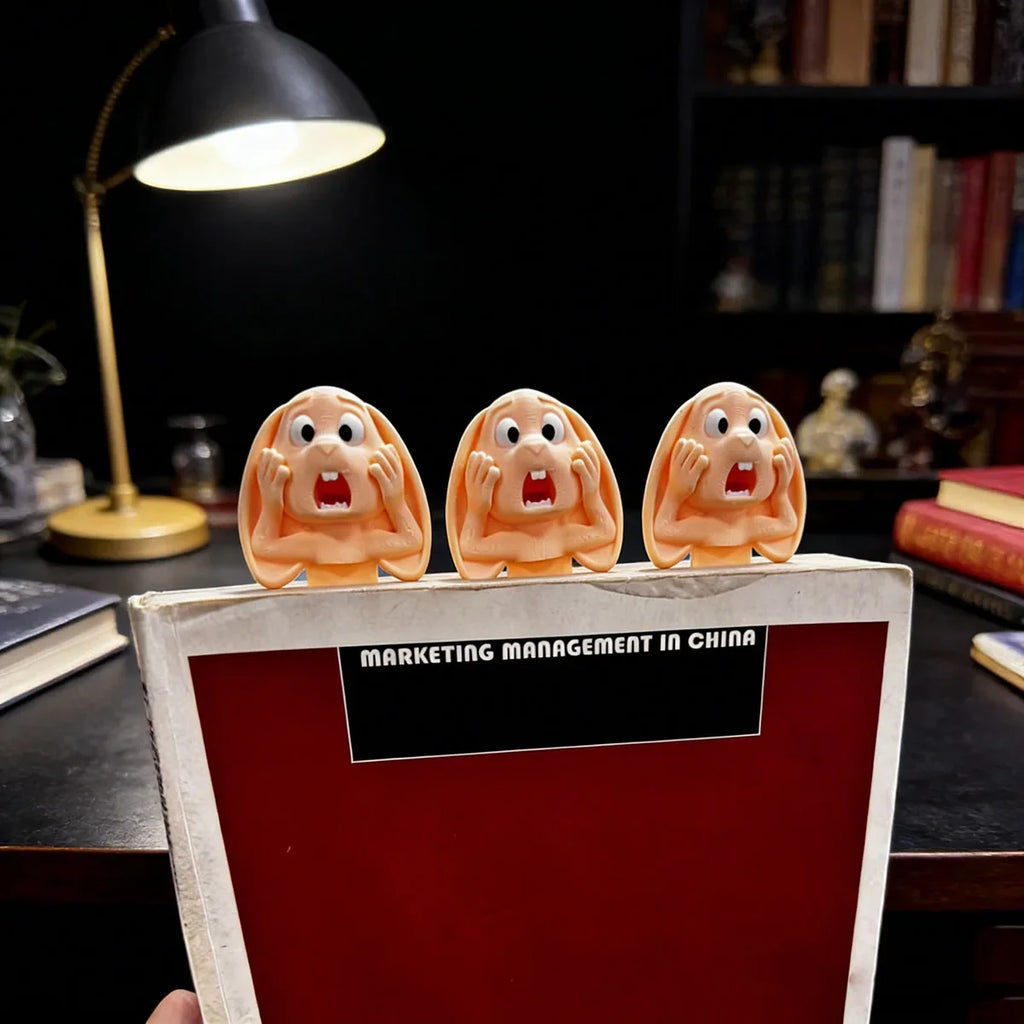 Exclusive New Product - Funny Screaming Rabbit 3D Bookmark, Creative Animal Page Clip, Anti-Page-Falling Reading Marker Clip