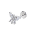 Stainless Steel Ear Studs - Micro Paved Zirconia Cartilage Earrings, Delicate Minimalist Piercing Jewelry for Women