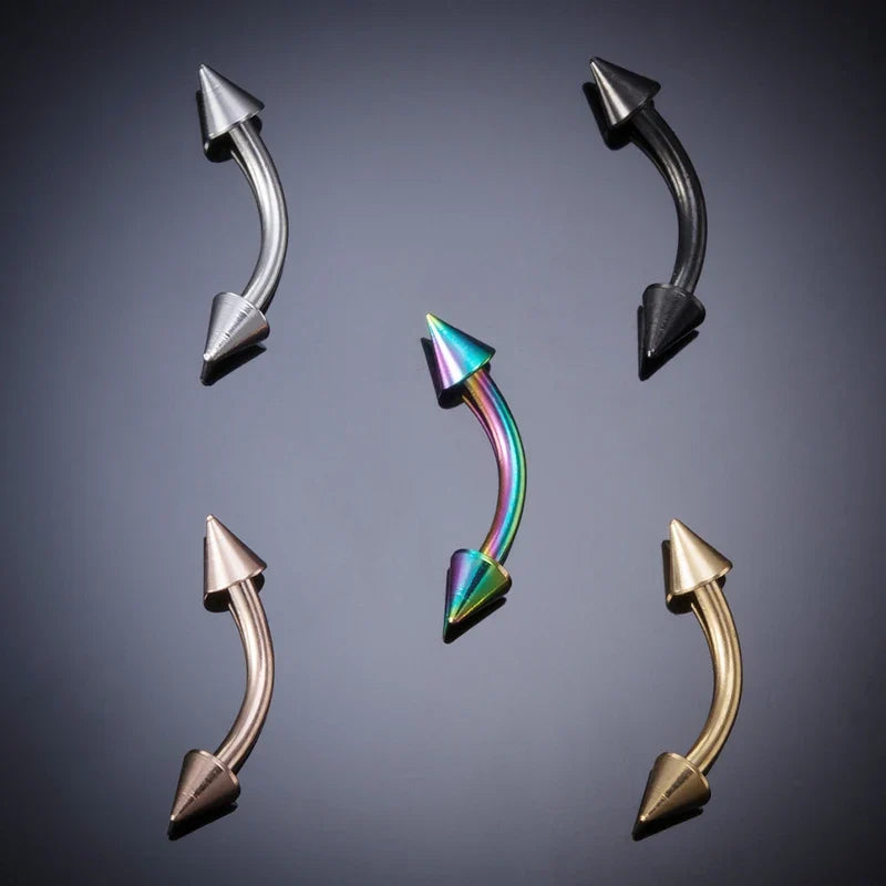 1/5Pcs Eyebrow Lip Piercing Banana Shape Lip Ring Stainless Steel Curved Barbell Stud Helix Navel Cartilage Earring Body Jewelry