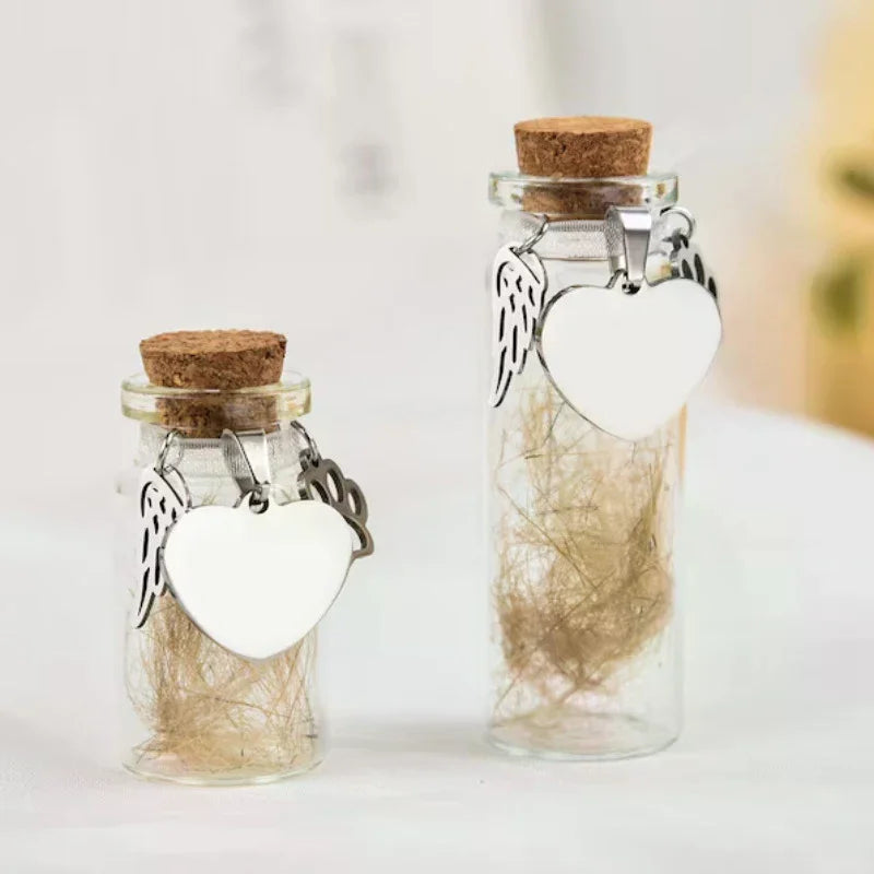 Pet Memorial Bottle for Pet Hair | Dog Cat Fur Keepsake with 3 Silver Accessories